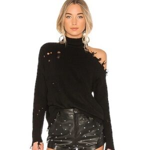 Stylish Black Distressed Sweater